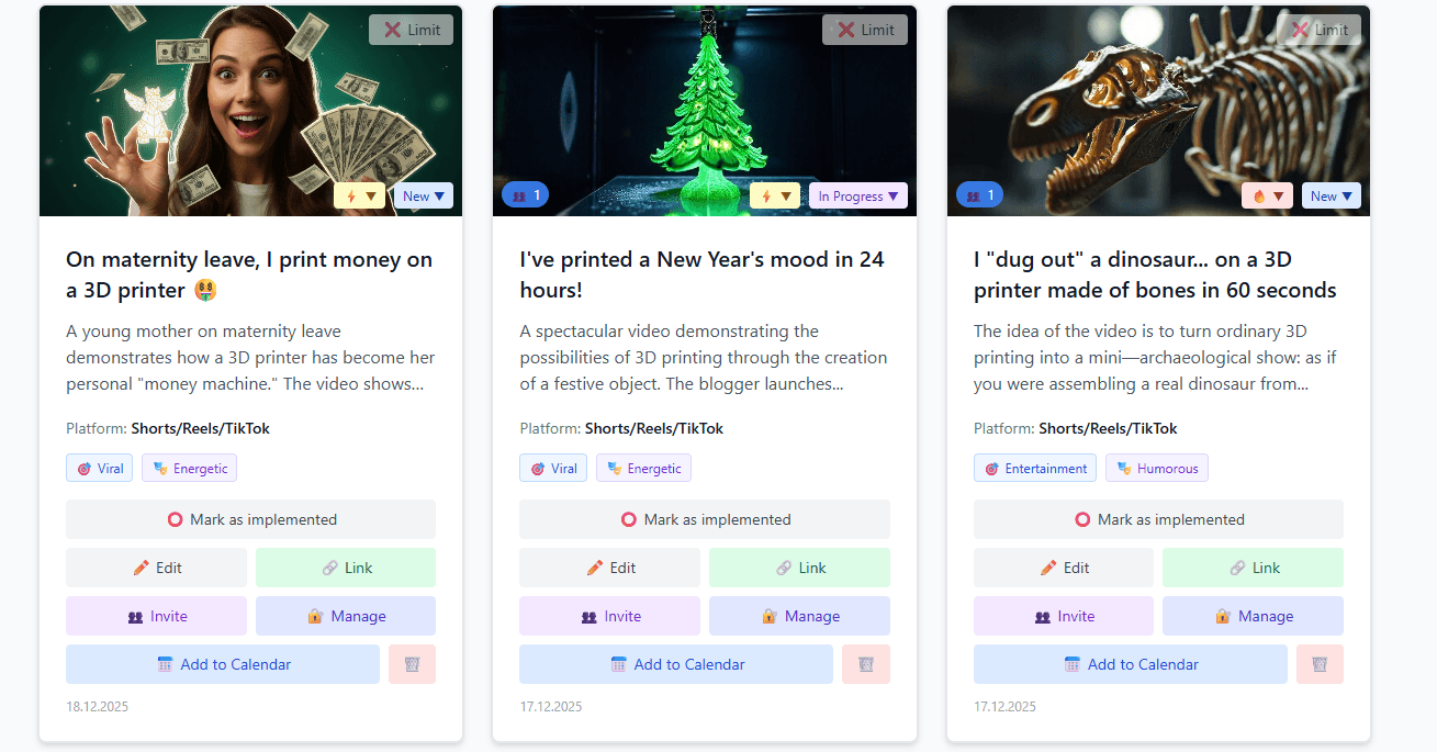 BloggerPlan content planning dashboard